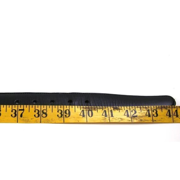 Trafalgar BLACK GENUINE LEATHER 1 1/8"Wd STITCH CASUAL DRESS BELT Sz 38/95 (F40 - Picture 13 of 15